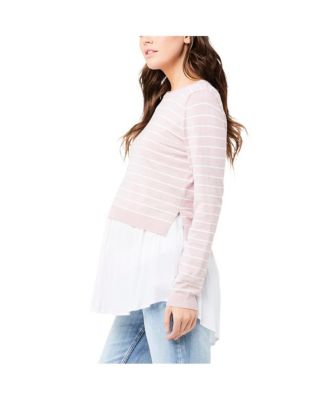 Maternity Sia Nursing Knit Dusty Pink / White