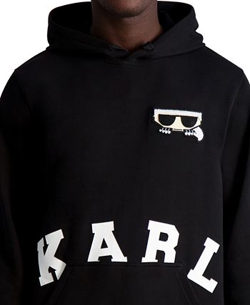Karl Lagerfeld Paris Men's Slim-Fit Chenille Patch Flathead Logo Hoodie ...