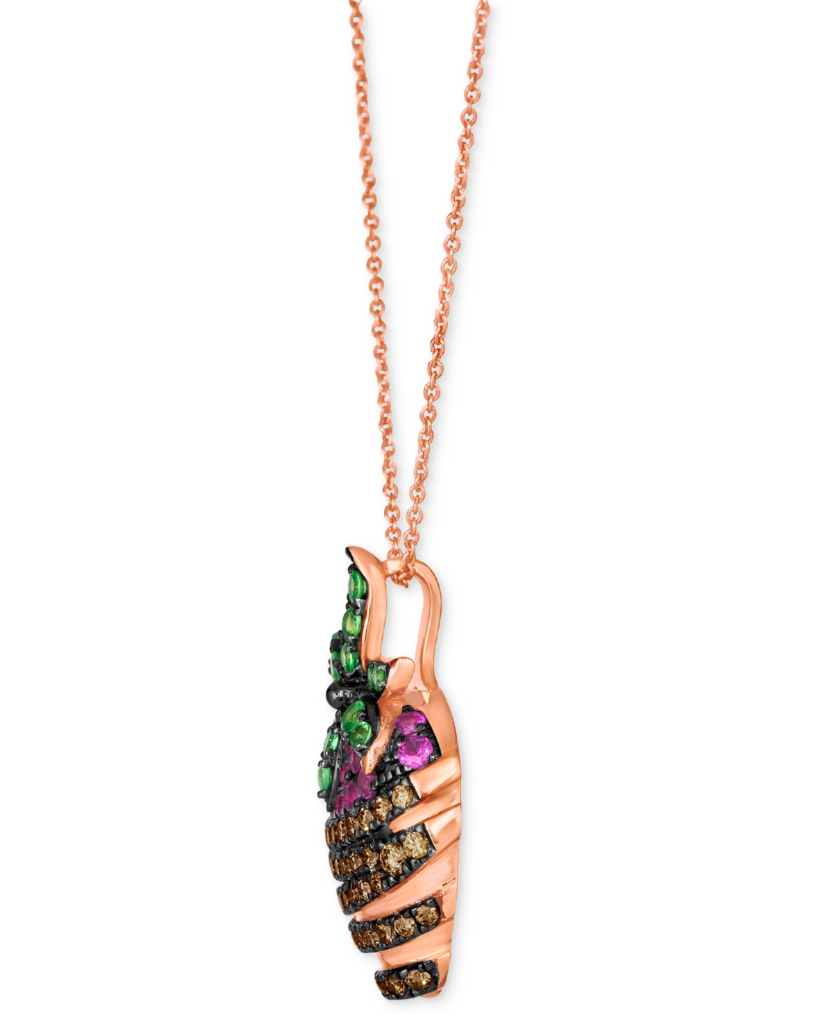 Le Vian Godiva X  Chocolate Covered Strawberry Pendant Necklace Featuring Multi-gemstone (5/8 Ct. T.w In Gold