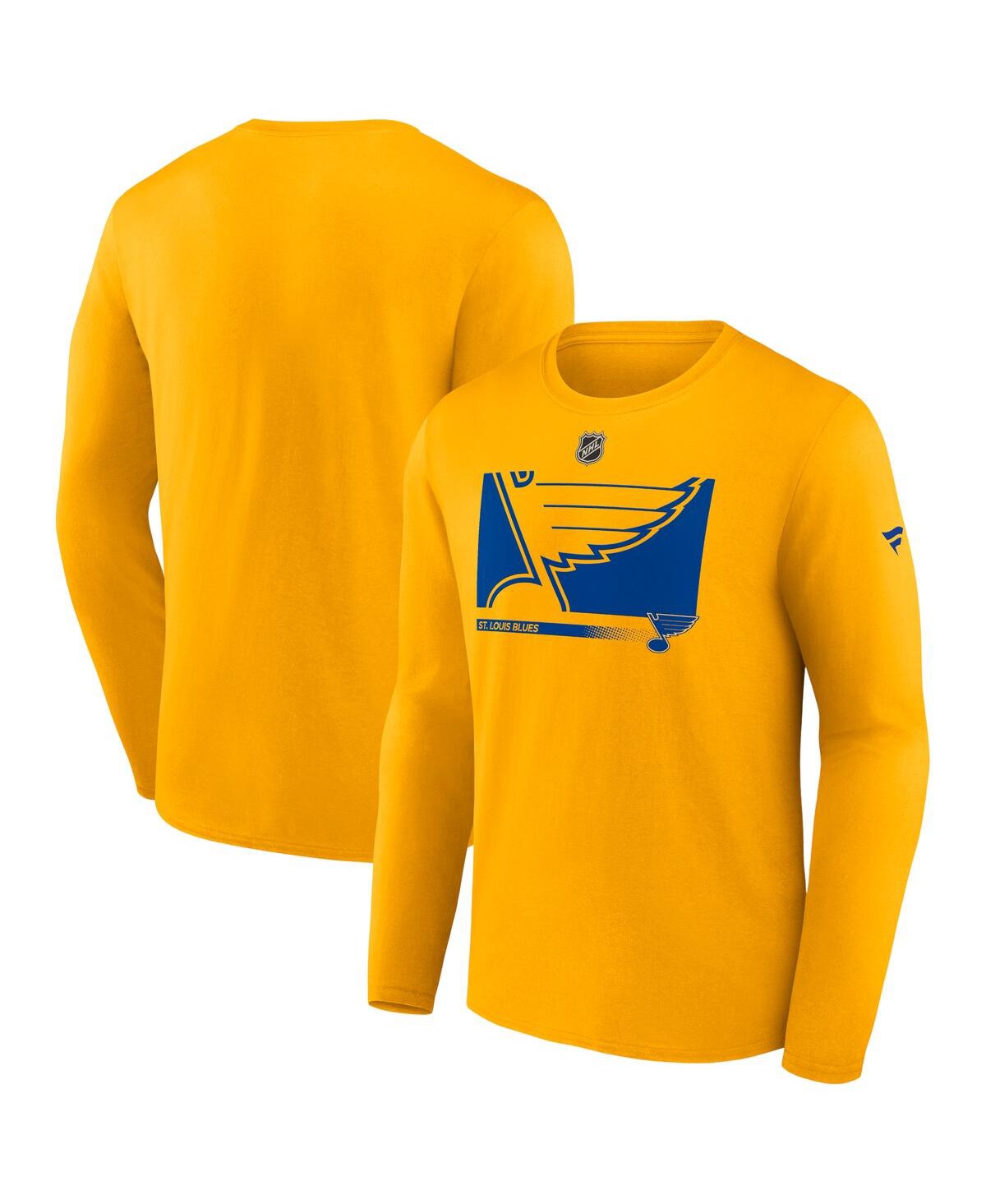 Shop Fanatics Men's  Gold St. Louis Blues Authentic Pro Core Collection Secondary Long Sleeve T-shirt
