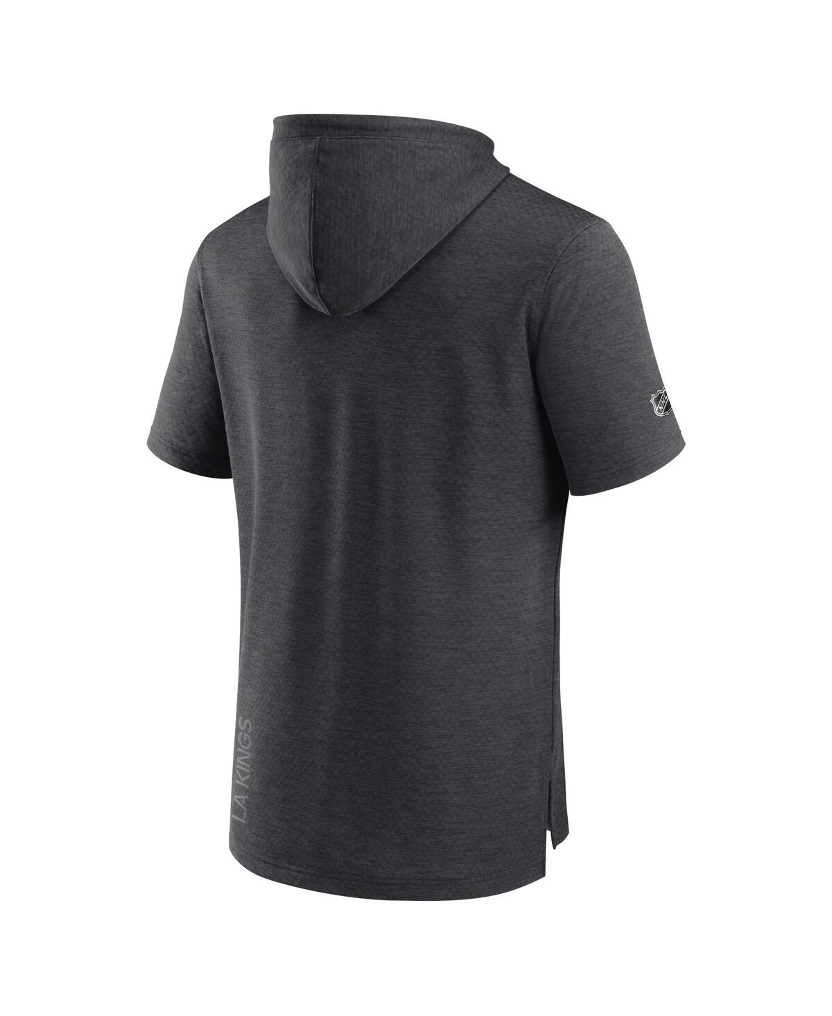 Men's FanaticsLos Angeles Kings Authentic Pro Road Performance Short Sleeve Pullover Hoodie - Heather Charcoal