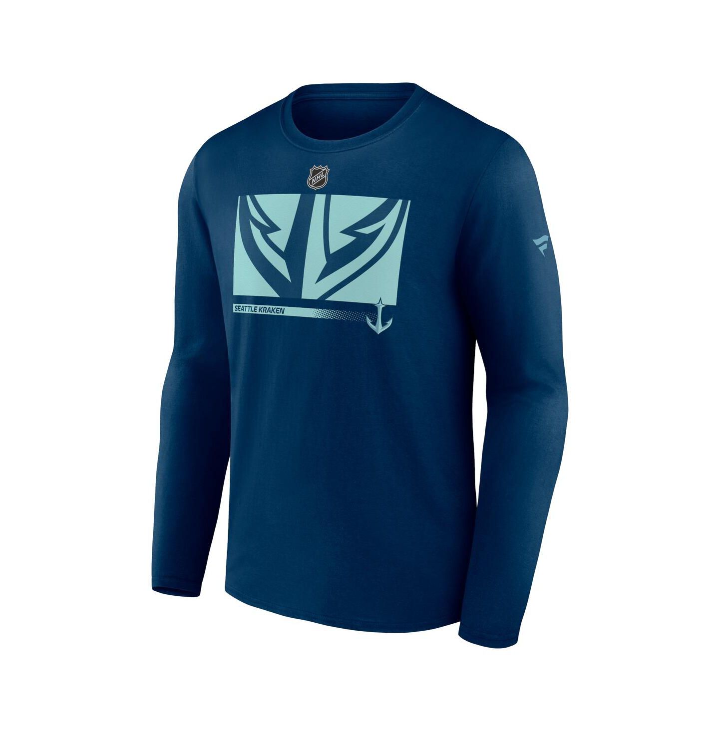 Мужская футболка Fanatics Deep Sea Blue Seattle Kraken Authentic Pro Core Collection Secondary Long Sleeve — фото 3