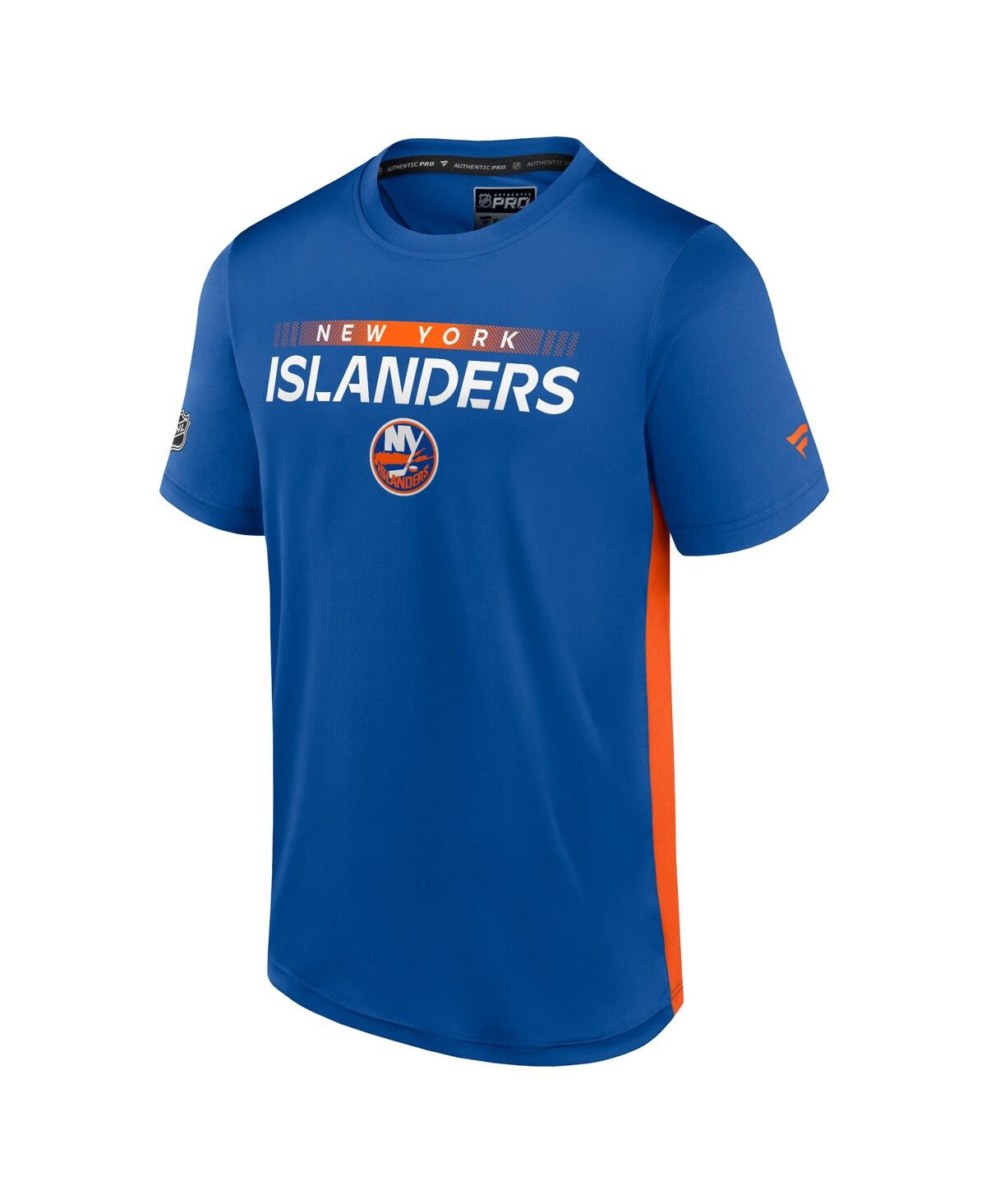 Shop Fanatics Men's  Royal, Orange New York Islanders Authentic Pro Rink Tech T-shirt In Royal,orange