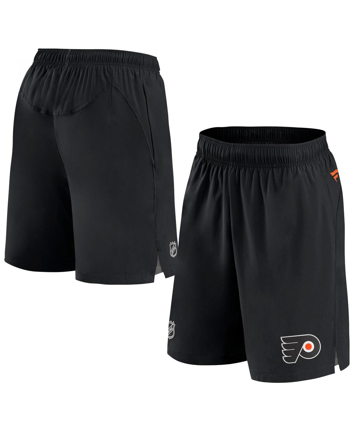 FANATICS MEN'S FANATICS BLACK PHILADELPHIA FLYERS AUTHENTIC PRO RINK SHORTS 