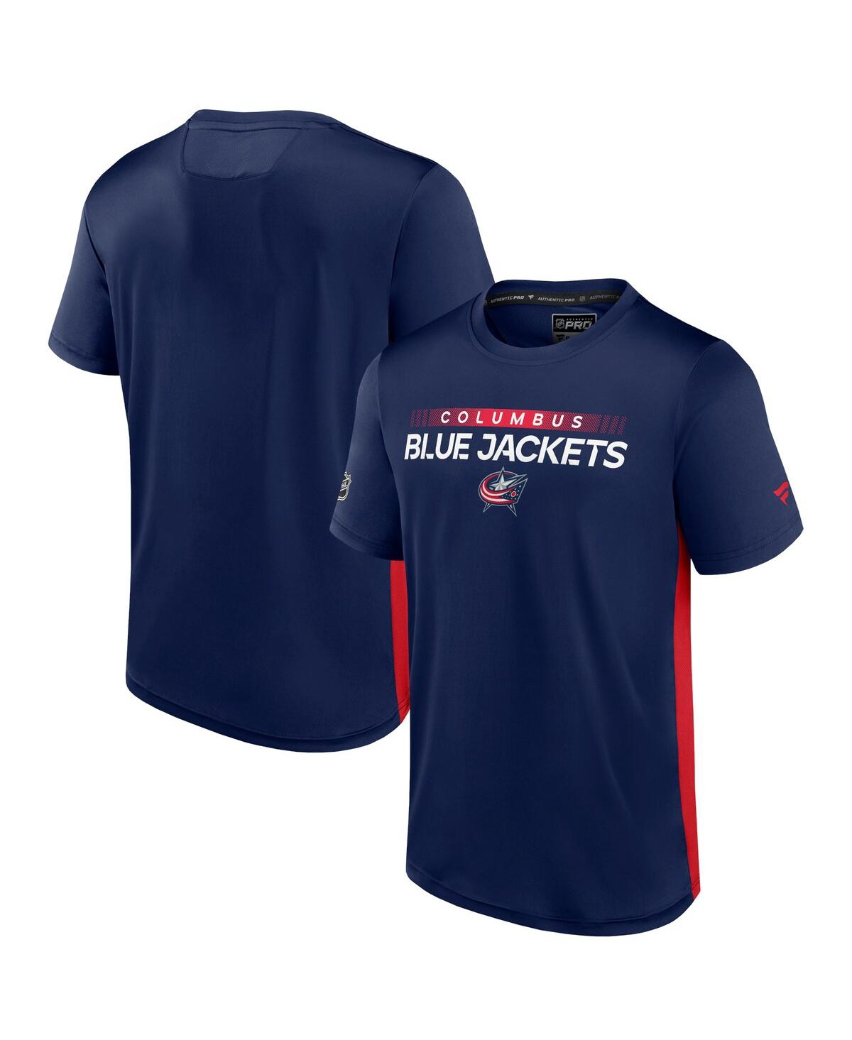 Men's Fanatics Red Columbus Blue Jackets Authentic Pro Rink Tech T-Shirt - Red
