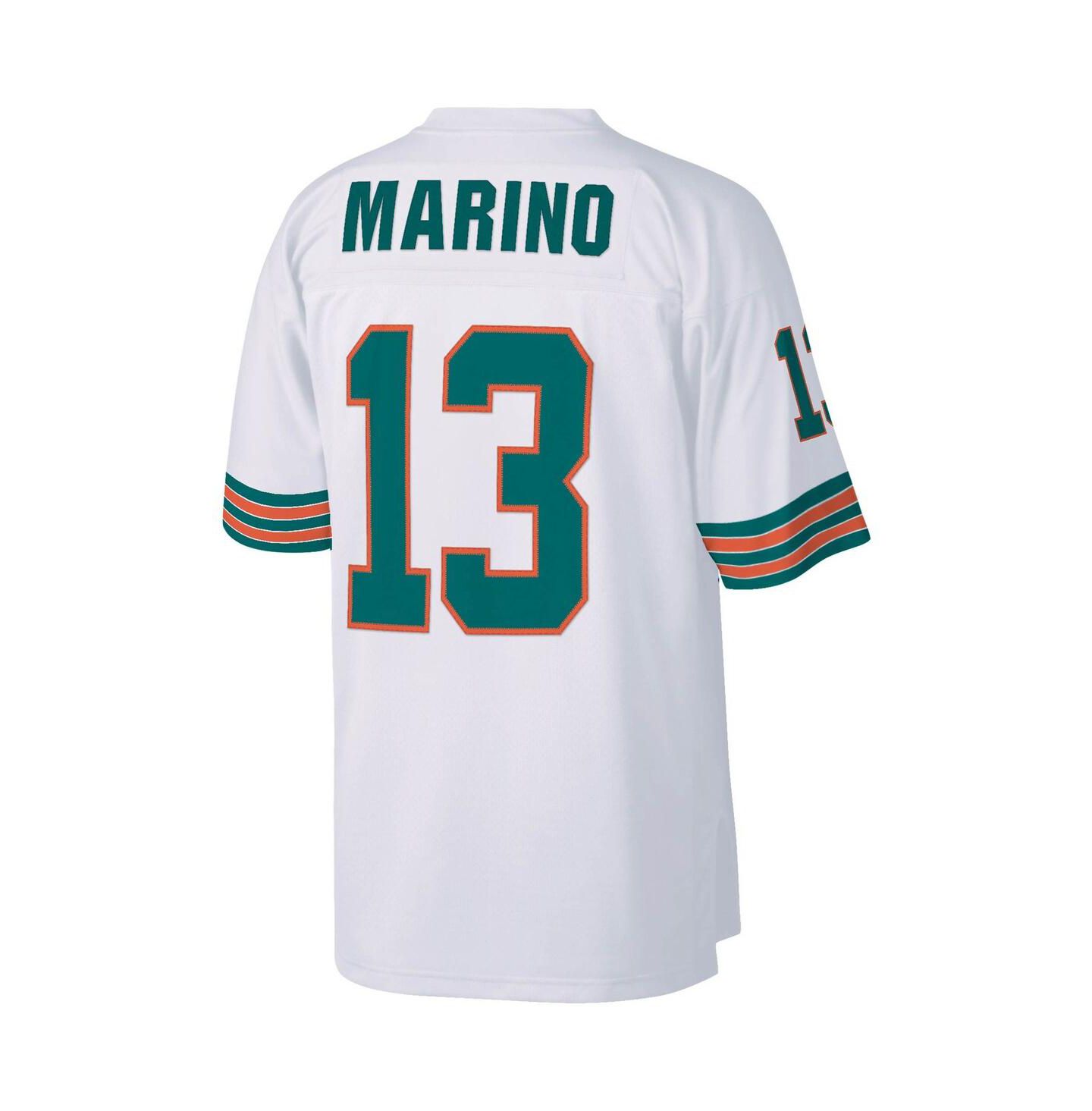 Мужской топ Mitchell & Ness Dan Marino White Miami Dolphins Big and Tall 1984 Retired Player Replica Jersey — фото 2
