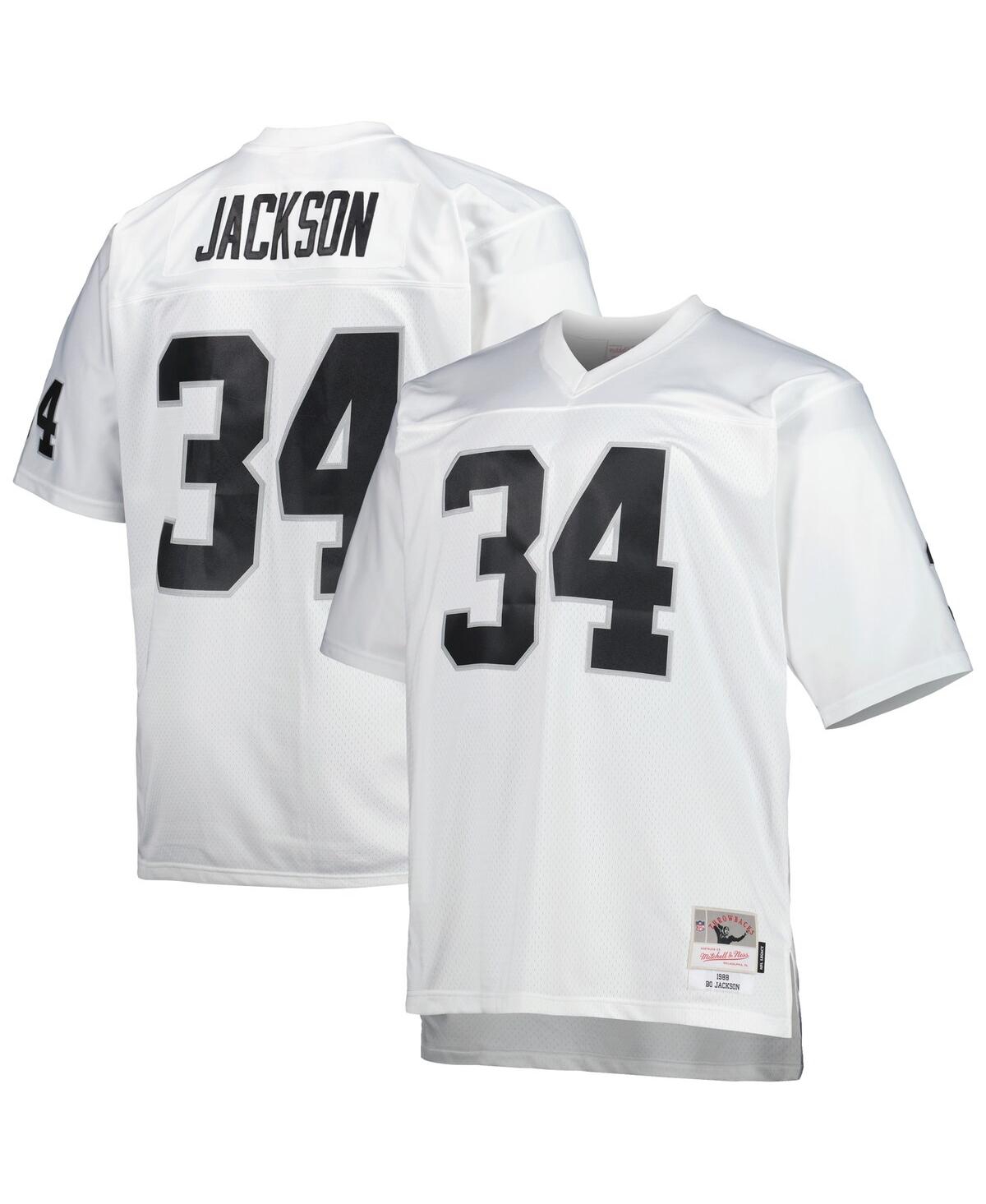 Men's Mitchell & Ness Bo JacksonLas Vegas Raiders Big and Tall 1988 Retired Player Replica Jersey - White