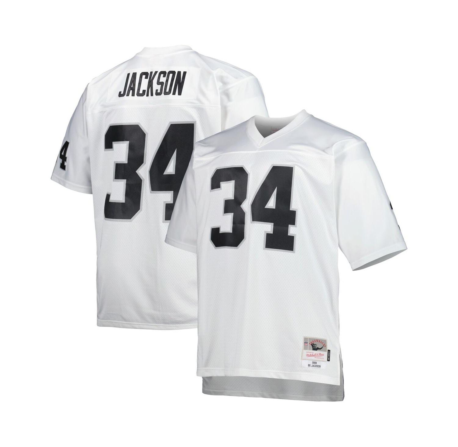 Men's Bo Jackson White Las Vegas Raiders Big and Tall 1988 Retired Player Replica Jersey