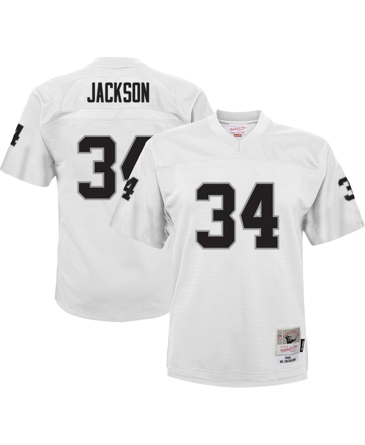Big Boys and Girls Mitchell & Ness Bo JacksonLas Vegas Raiders 1988 Retired Player Legacy Jersey - White