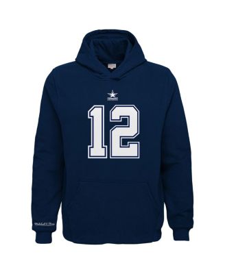 Big Boys Navy Dallas Cowboys Retired Player Name and Number Pullover Hoodie
