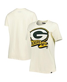 Women's Cream Green Bay Packers Chrome Sideline T-shirt
