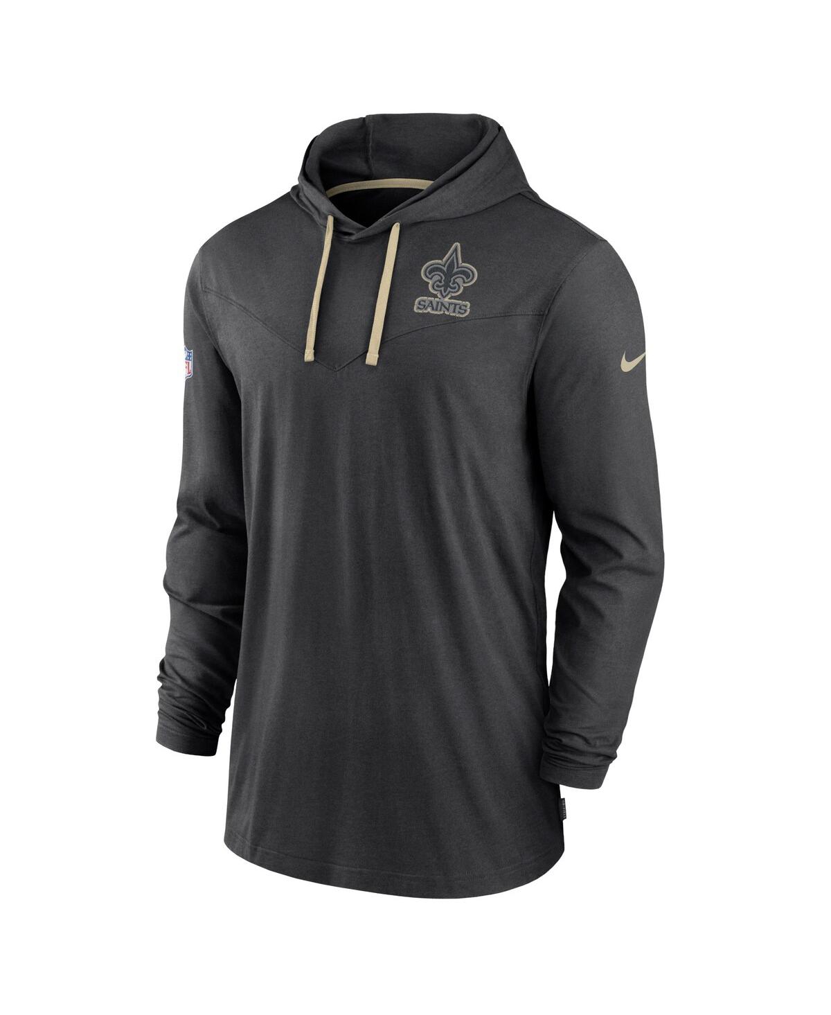 Men's NikeNew Orleans Saints Sideline Pop Performance Pullover Long Sleeve Hoodie T-shirt - Black