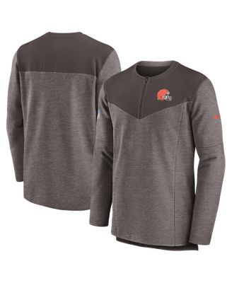 Men's Nike Gray Cleveland Browns Sideline Lockup Performance Long Sleeve T-Shirt Size: Small