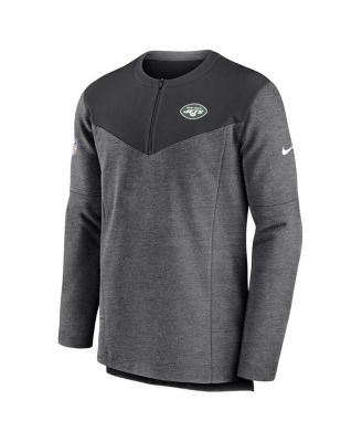 Men's Charcoal New York Jets Sideline Lockup Performance Quarter-zip Jacket