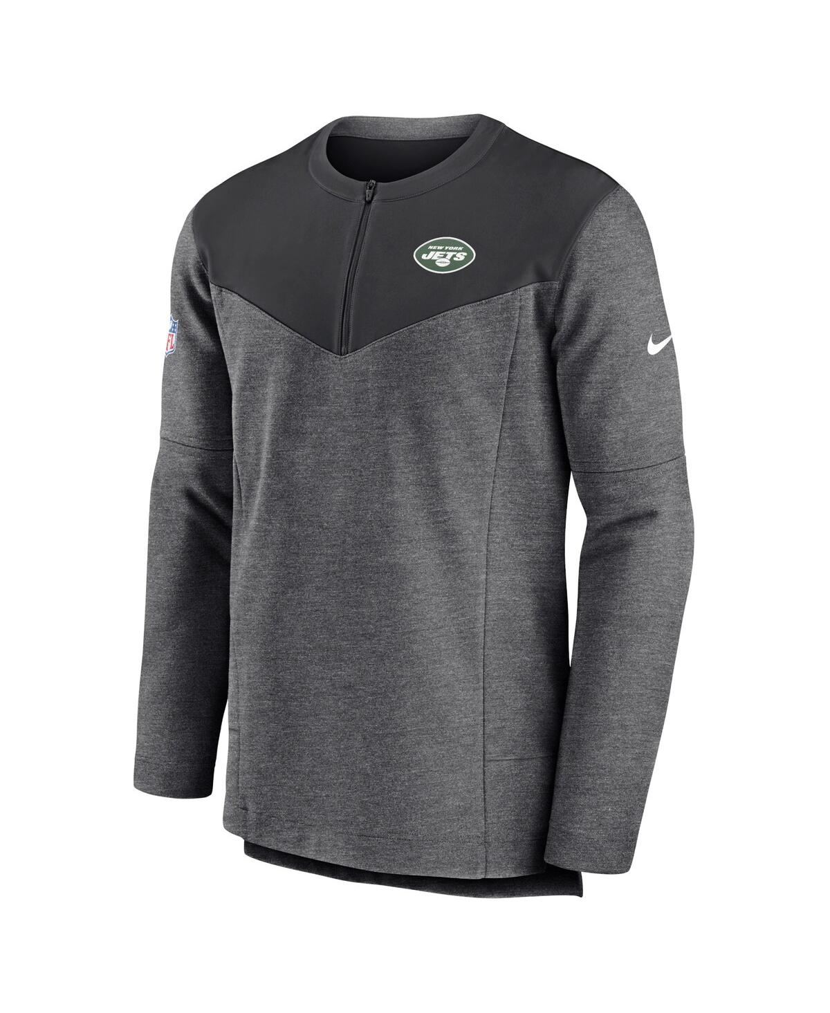 Men's NikeNew York Jets Sideline Lockup Performance Quarter-zip Jacket - Charcoal
