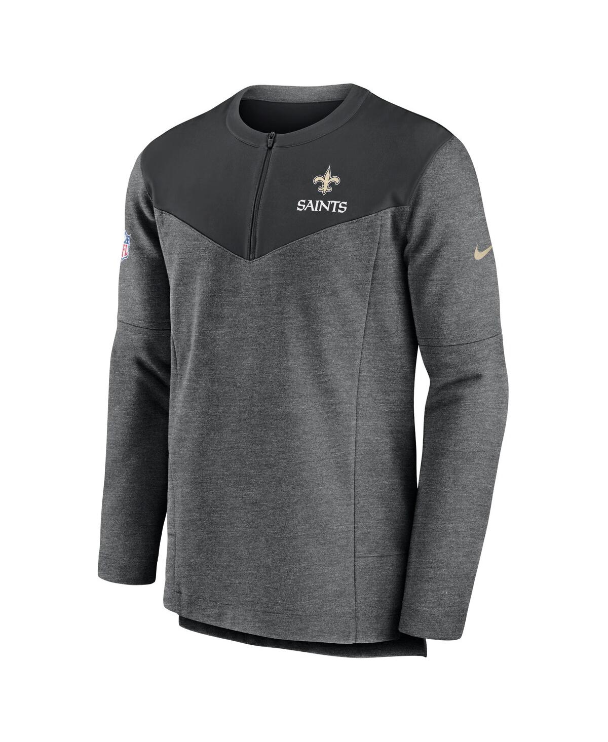 Men's NikeNew Orleans Saints Sideline Lockup Performance Quarter-zip Jacket - Charcoal