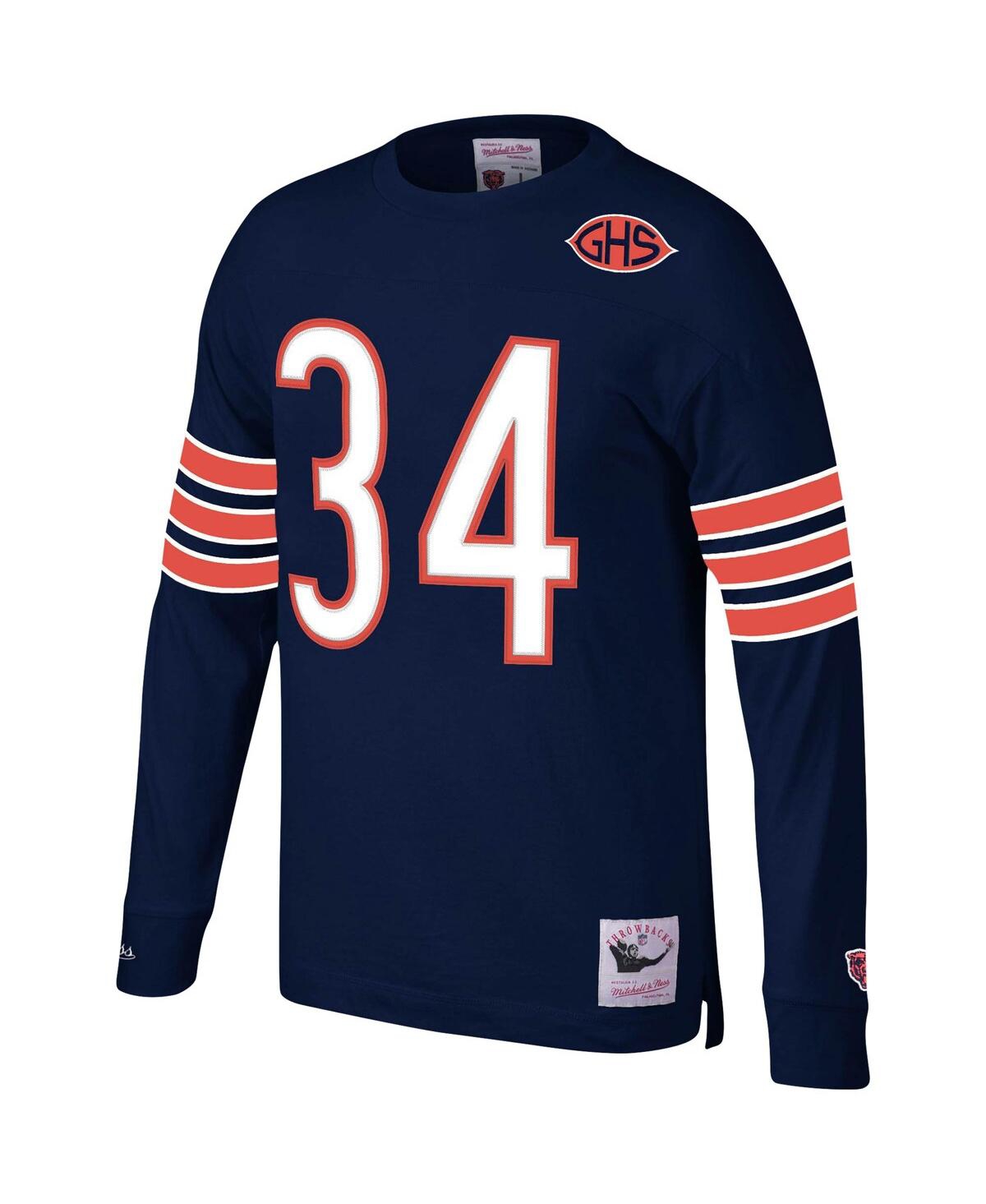 Mitchell & Ness Walter Payton Navy Chicago Bears Big & Tall Retired Player Name & Number Long Sleeve In Navy
