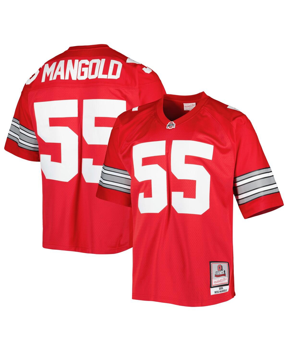 Men's Mitchell & Ness Nick MangoldOhio State Buckeyes Authentic Jersey - Scarlet