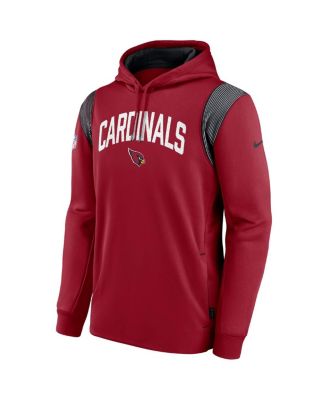 Men's Cardinal Arizona Cardinals Sideline Athletic Stack Performance Pullover Hoodie