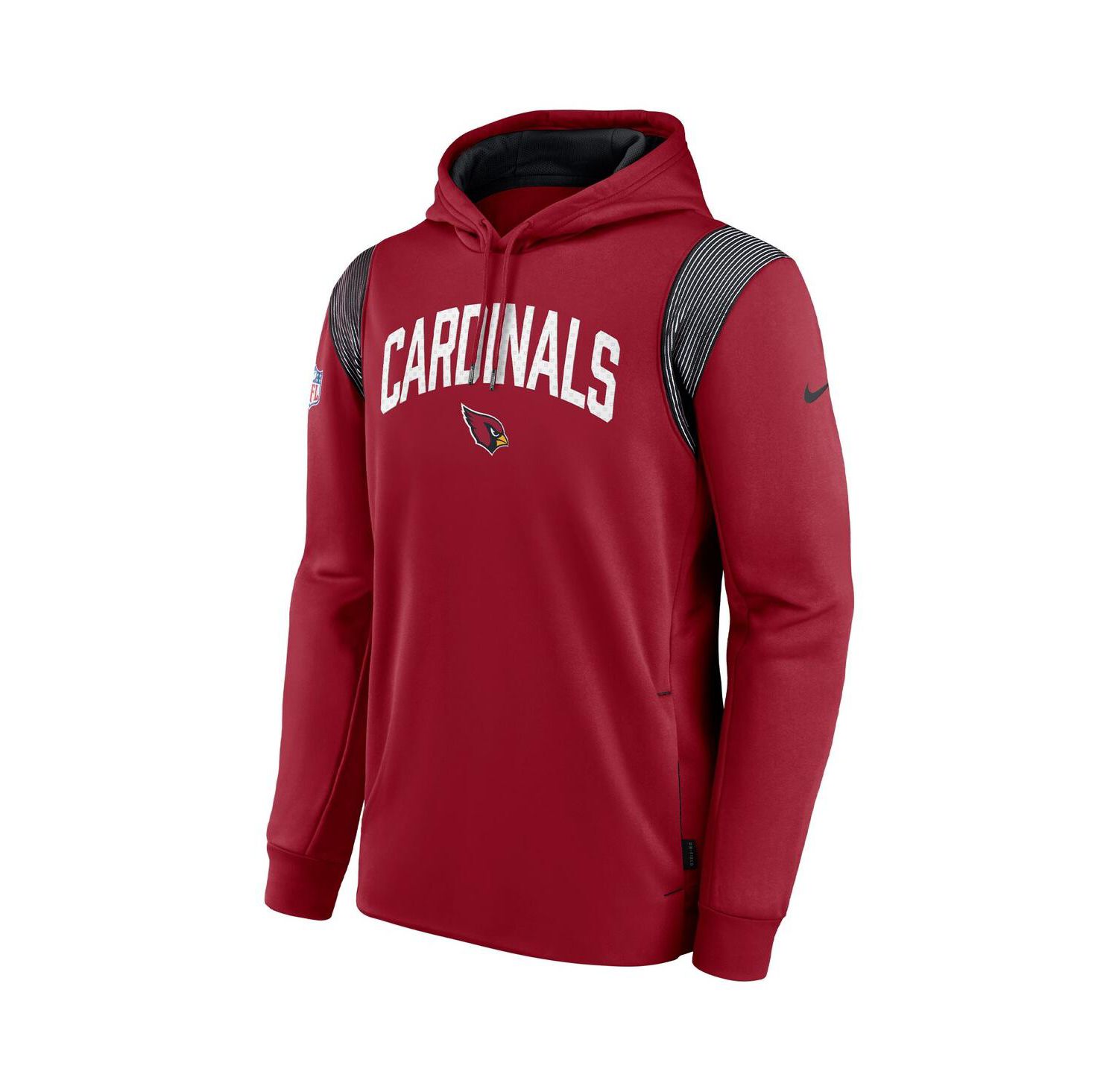 Men's Cardinal Arizona Cardinals Sideline Athletic Stack Performance Pullover Hoodie