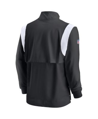 Men's Black Atlanta Falcons Sideline Coach Chevron Lockup Quarter-zip Long Sleeve Top