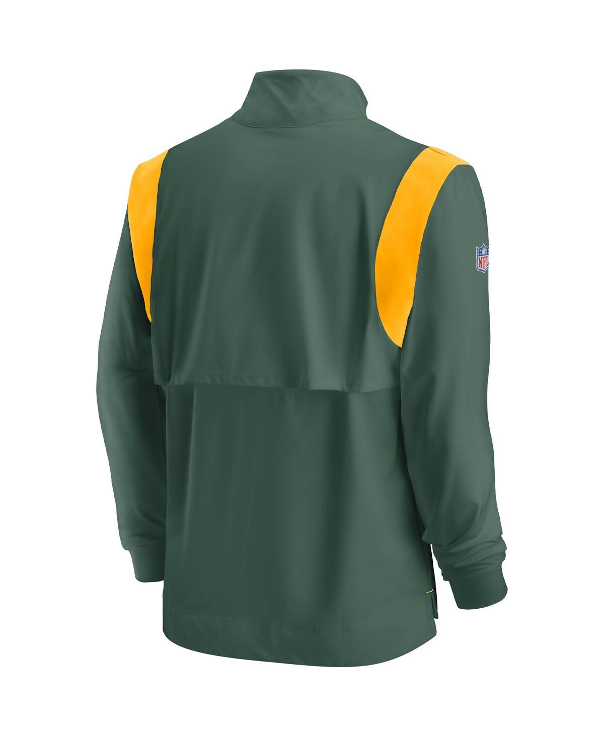 Shop Nike Men's  Green Green Bay Packers Sideline Coach Chevron Lockup Quarter-zip Long Sleeve Top