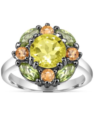 Multi-Gemstone Cluster Ring (3-1/2 ct. t.w.) in Sterling Silver
