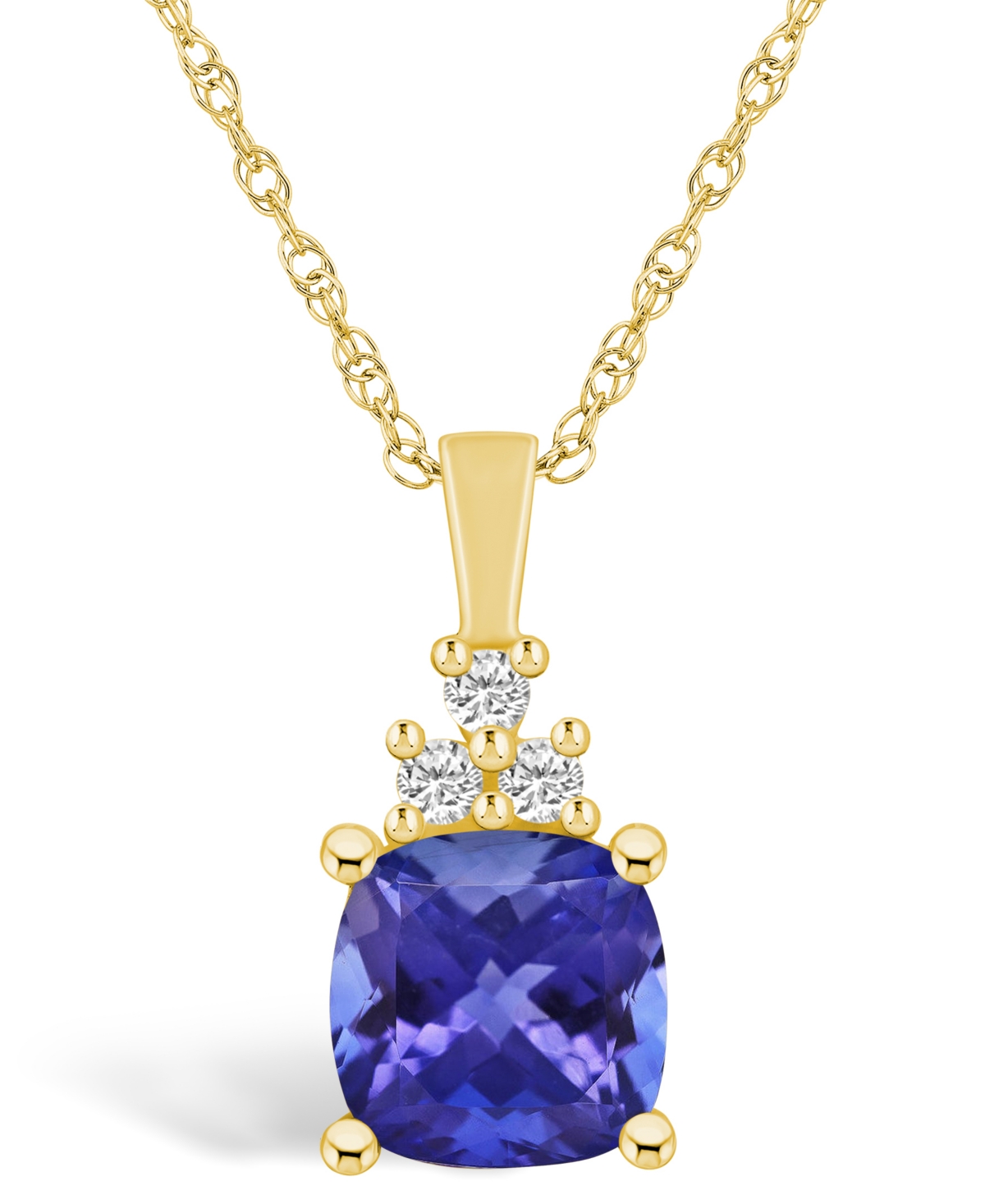 Macy's Tanzanite (2-1/3 Ct. t.w.) and Diamond (1/10 Ct. t.w.) Pendant Necklace