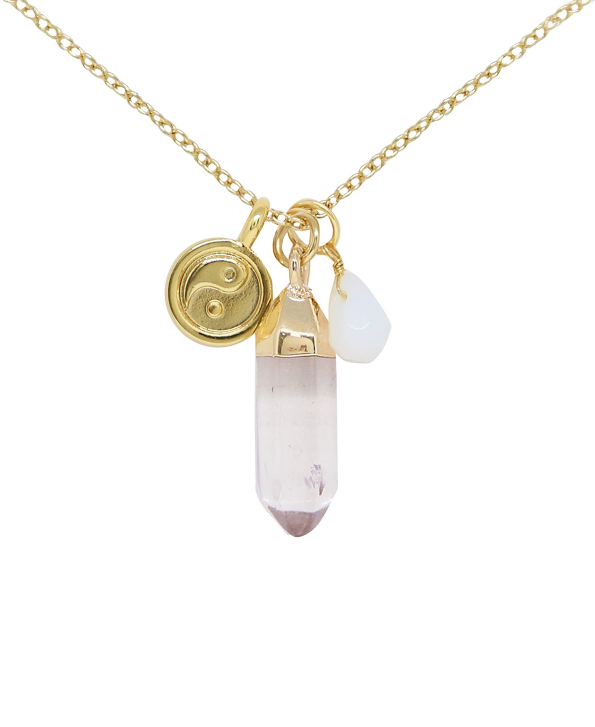 Charged Crystal Gemstone Charm Necklace In Opal