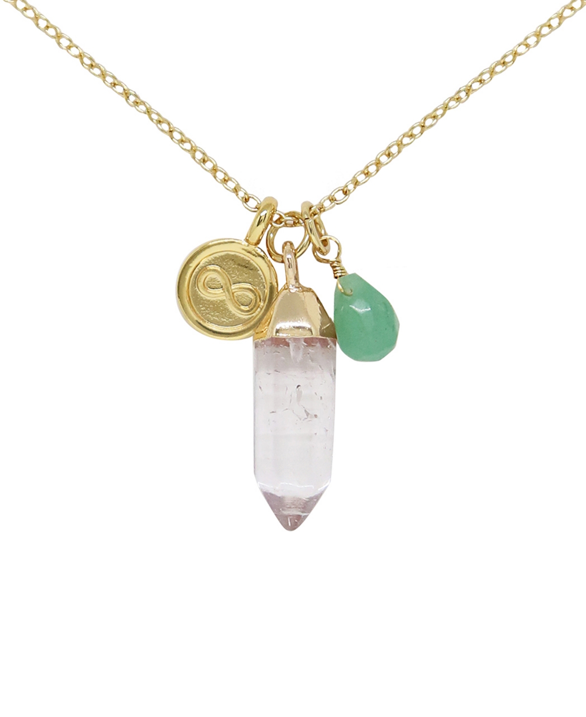 Charged Crystal Quartz Charm Necklace With Aventurine