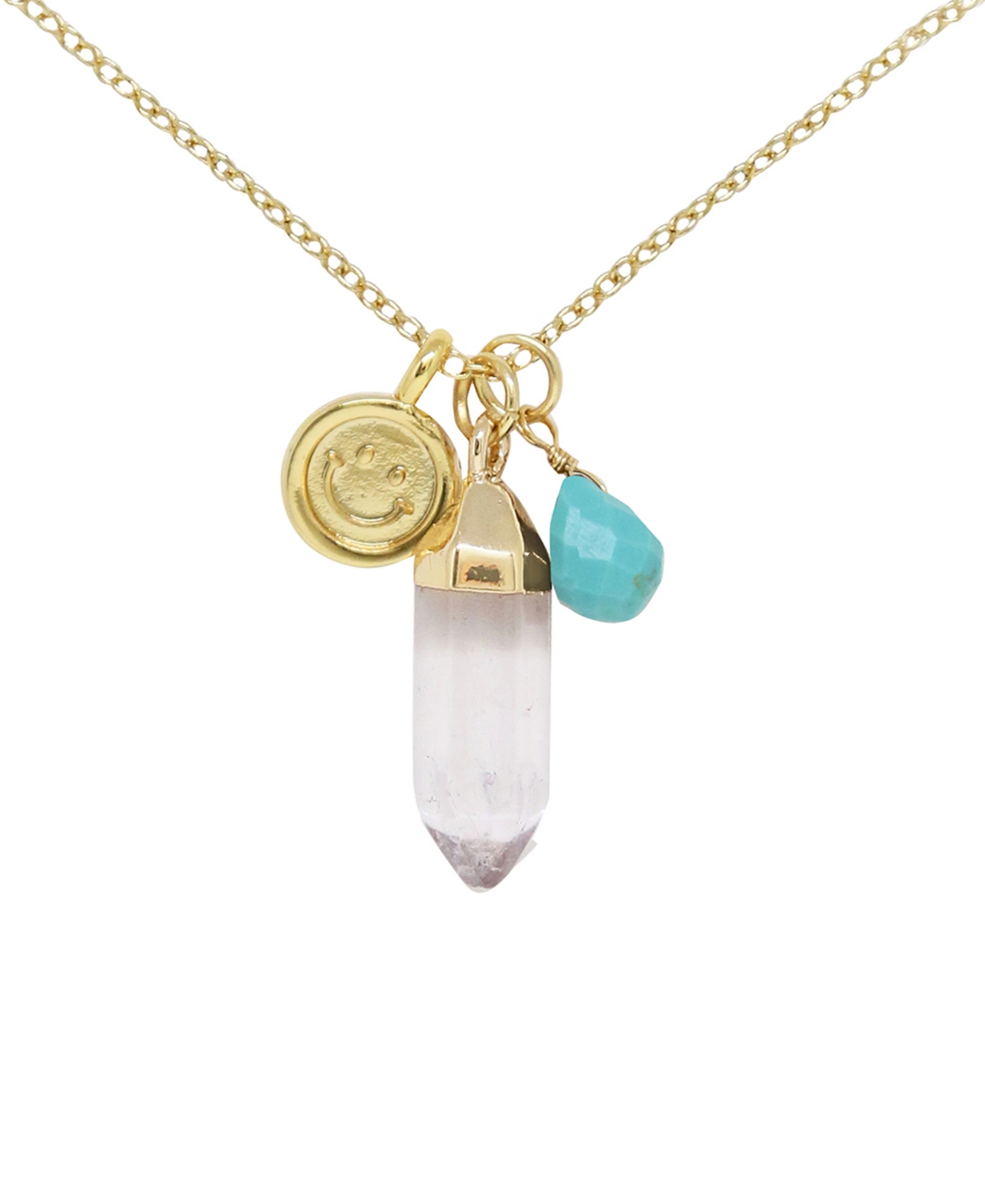 Charged Crystal Gemstone Charm Necklace In Turquoise