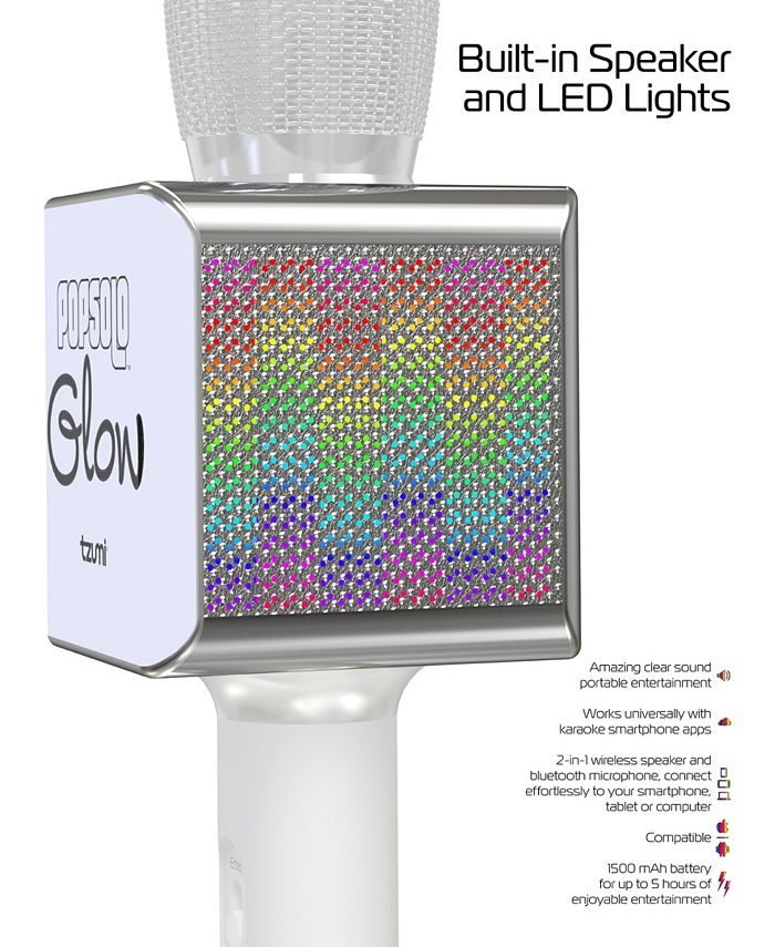 Tzumi CLOSEOUT! Pop Solo Glow Bluetooth Karaoke Mic with Smartphone