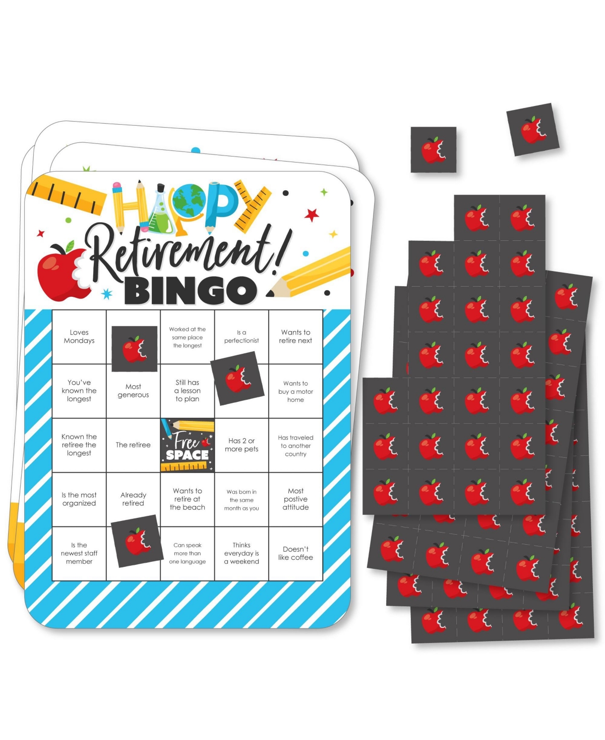 Big Dot of Happiness Still Got Class - Find The Guest Bingo Cards and Markers - High School Reunion Party Shaped Bingo Game - Set of 18