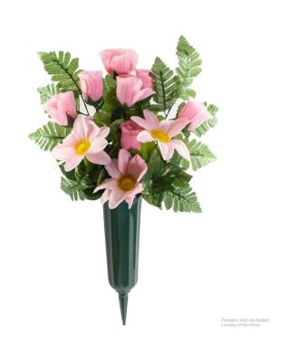 (05011) Plastic Round Bottom Cemetery Vase, Green