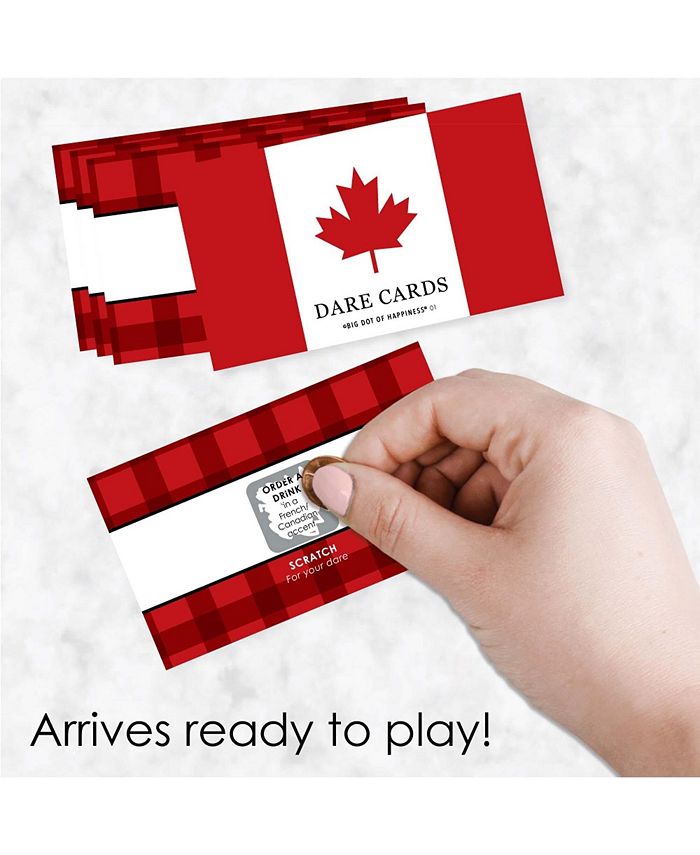Big Dot of Happiness Canada Day Canadian Party Game Scratch Off Dare