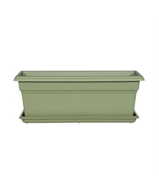 Plastic Countryside Sage Flower Box Tray, 18 Inch