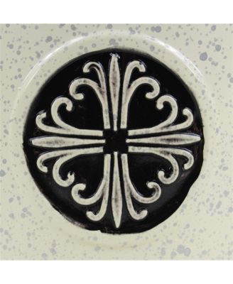 Logo Large Plastic Modern Planter Beige 14.75 Inches