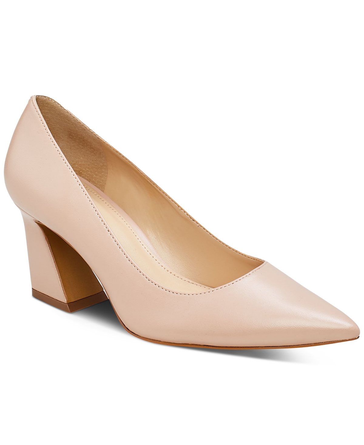 Vince Camuto Women's Hailenda Pointed-toe Flare-heel Pumps In Soft Blush Leather