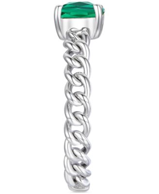 Amethyst Solitaire Chain Link Ring (7/8 ct. t.w.) in 14k Rose Gold-Plated Sterling Silver (Also in Blue Topaz, Emerald, Sapphire and Ruby)