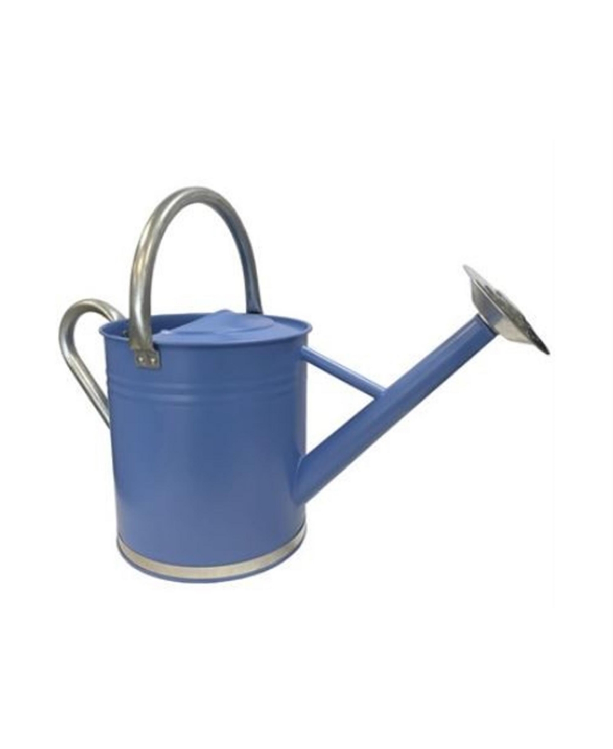 Gardener Select Metal Watering Can, Blue Galvanized Accents, 1.85 Gal - Silver