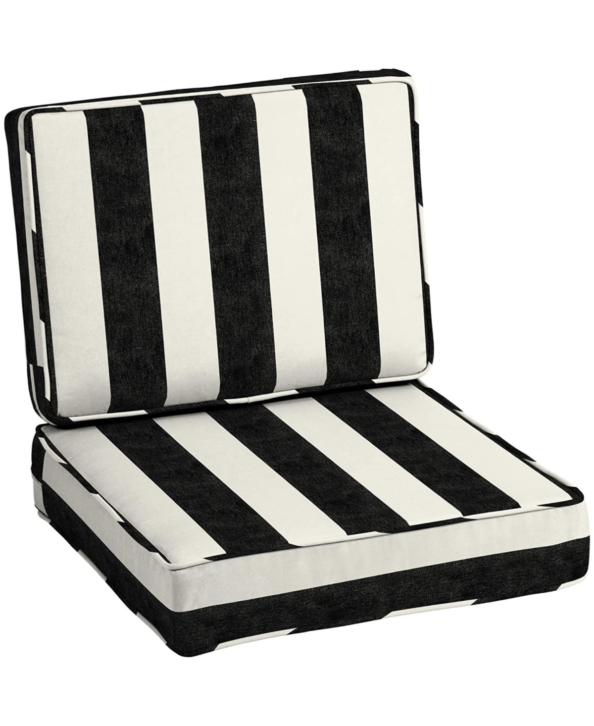 EverTru Acrylic Patio Cushion Set Cabana Stripe - Black