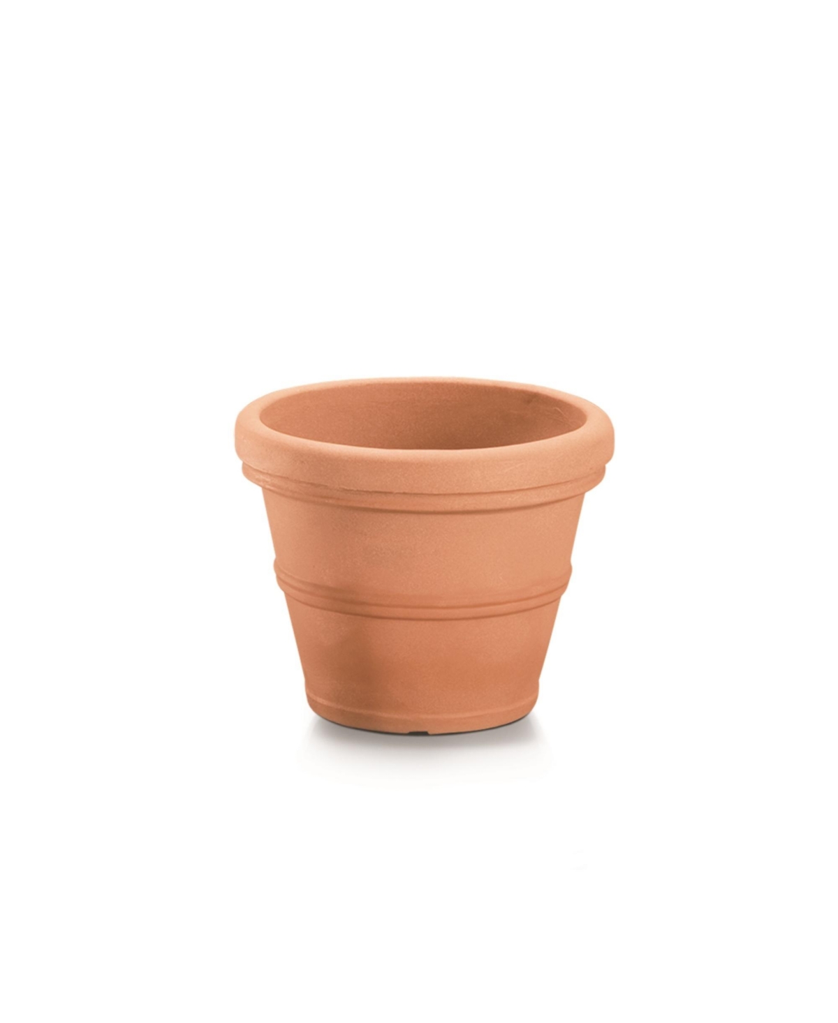Turin Round Plastic Outdoor Planter Terracotta 16 Inches - Red