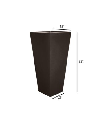 Cosmopolitan Tall Square Plastic Planter Brown, 32in