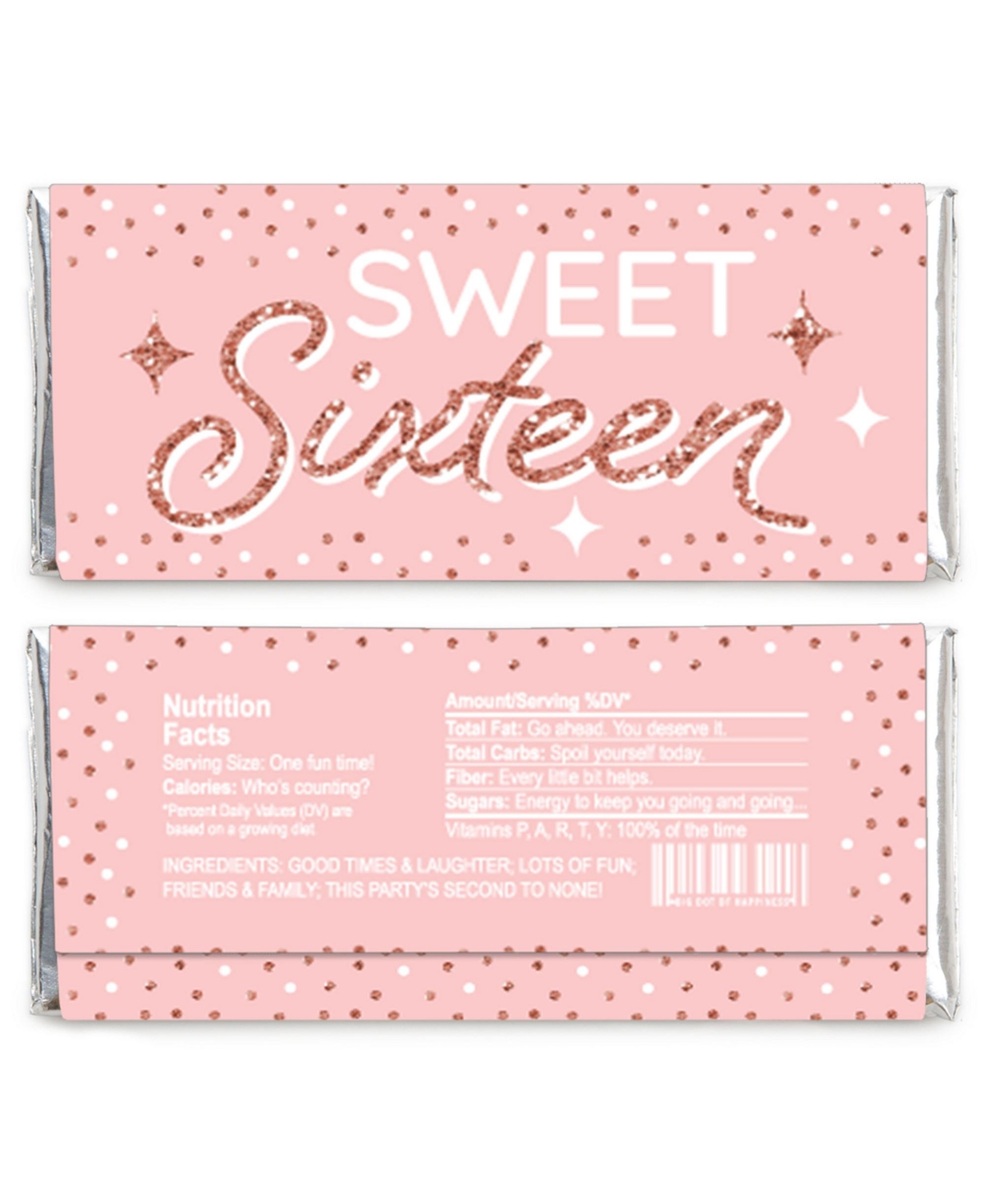 Big Dot of Happiness Pink Winter Wonderland Candy Bar Wrapper