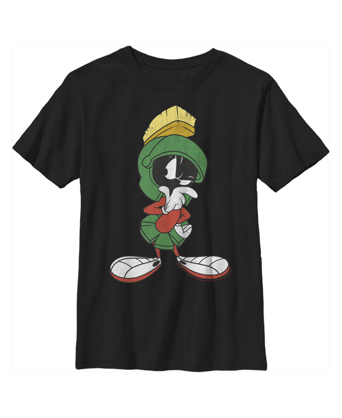 Warner Bros Kids' Boy's Looney Tunes Marvin The Martian Thinking Child T-shirt In Black
