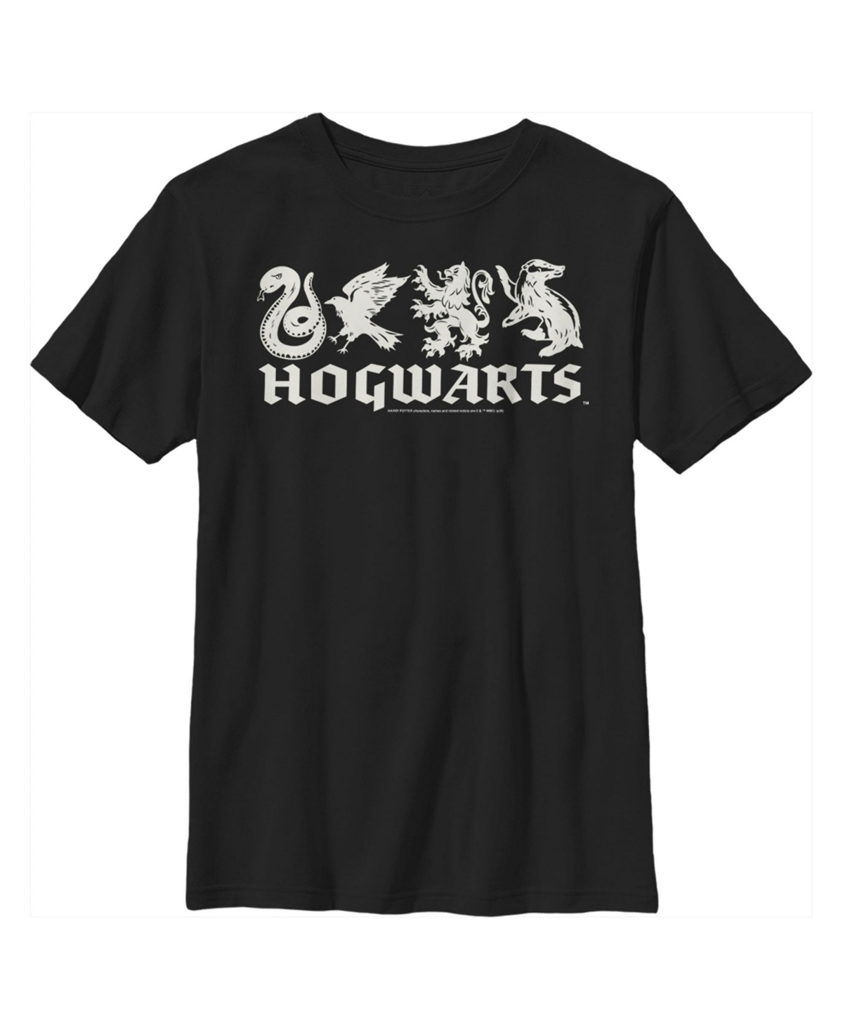 Warner Bros Kids' Boy's Harry Potter House Mascots Child T-shirt In Black