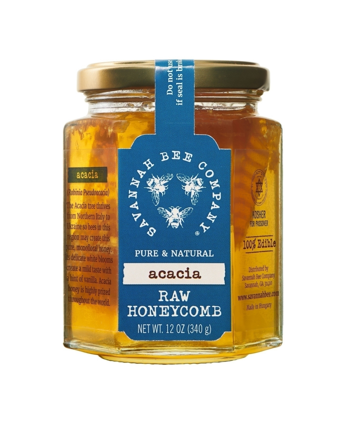 Savannah Bee Company Acacia Raw Honeycomb Jar