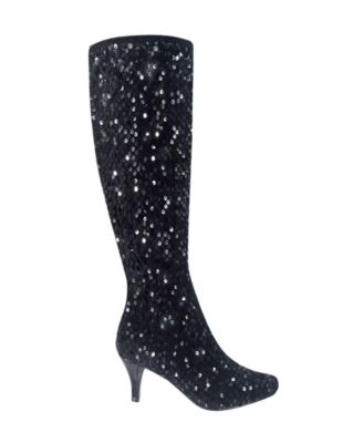 Impo Women's Namora Sequin Stretch Knee High Boots - Macy's