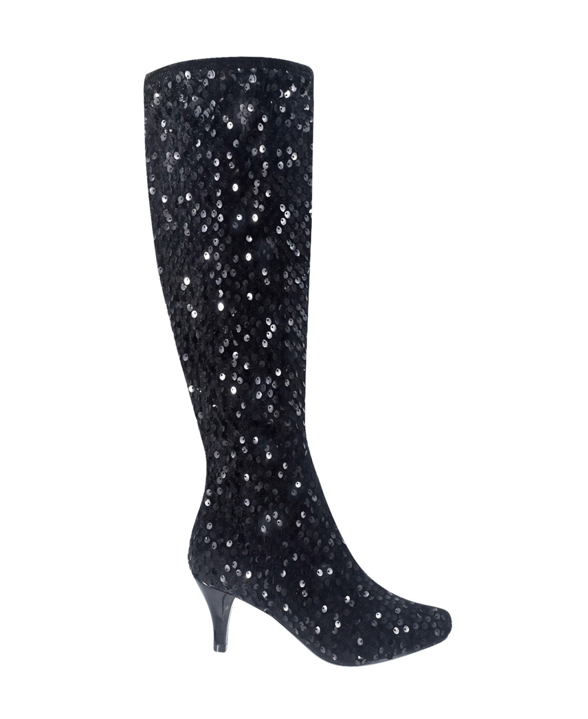 Impo Women's Namora Sequin Stretch Knee High Boots - Black - Fabric, Synthetic Polyurethane