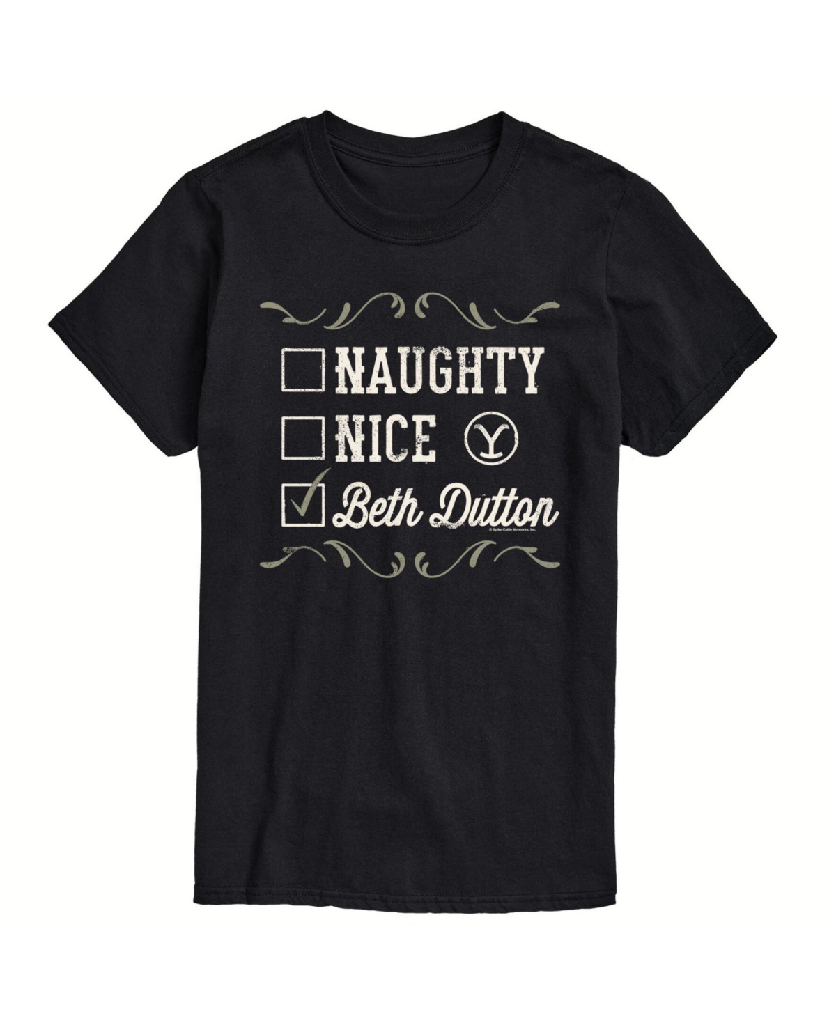 Airwaves Men's Yellowstone Naughty Nice Beth Dutton T-shirt In Black